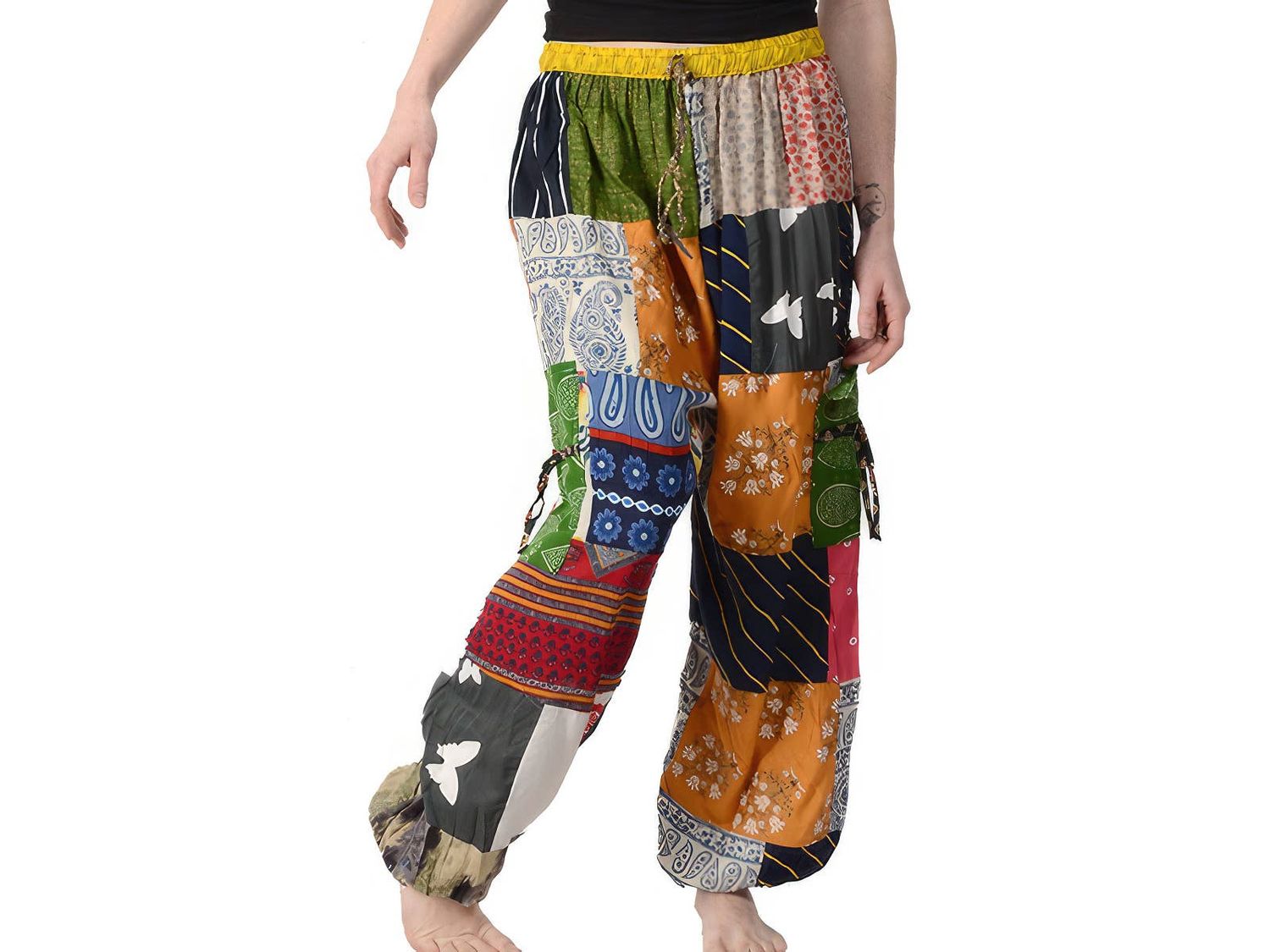 Cotton Patchwork Pants
