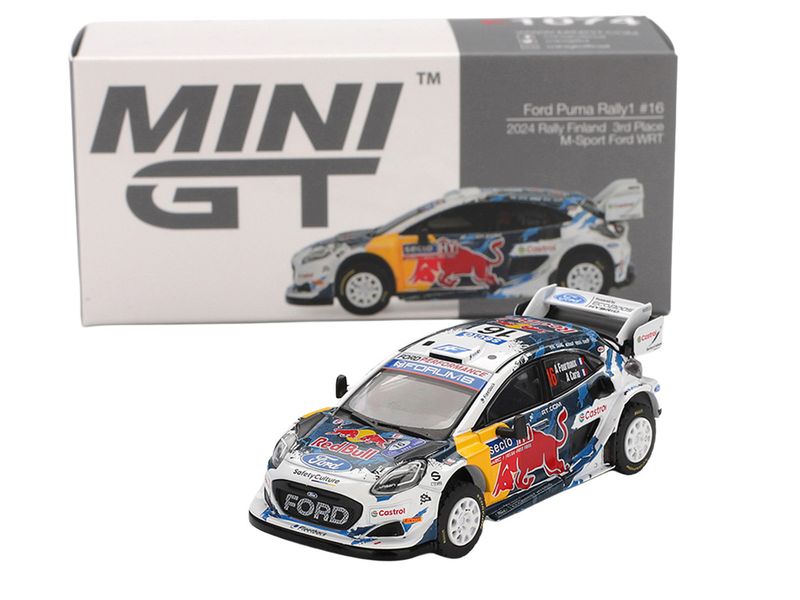 Mini GT Ford Puma Rally1 #16 Adrien Fourmaux - Alexandre Coria "M-Sport Ford WRT" 3rd Place "Rally Finland" (2024) Limited Edition 1/64 Diecast Model Car by Mini GT Mini GT Ford Puma Rally1 #16 Adrien Fourmaux - Alexandre Coria "M-Sport Ford WRT" 3rd Place "Rally Finland" (2024) Limited Edition 1/64 Diecast Model Car by Mini GT