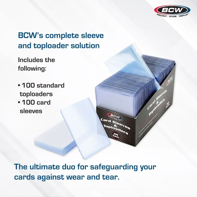 100 Count Card Sleeve and Toploader Combo Pack