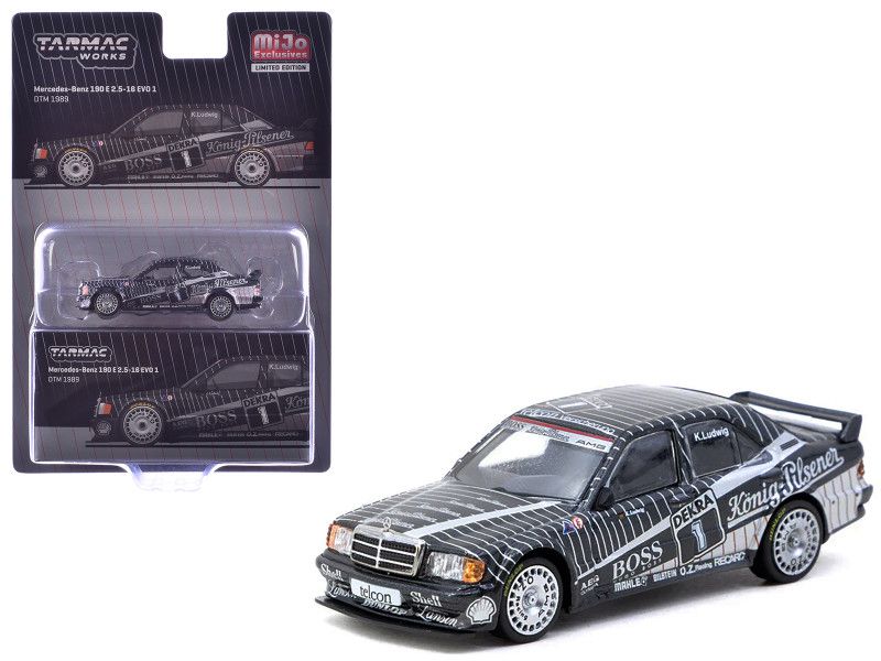 Mercedes-Benz 190 E 2.5-16 EVO 1 #1 Klaus Ludwig "Deutsche Tourenwagen Meisterschaft (DTM)" (1989) "Global64" Series 1/64 Diecast Model by Tarmac Works Mercedes-Benz 190 E 2.5-16 EVO 1 #1 Klaus Ludwig "Deutsche Tourenwagen Meisterschaft (DTM)" (1989) "Global64" Series 1/64 Diecast Model by Tarmac Works