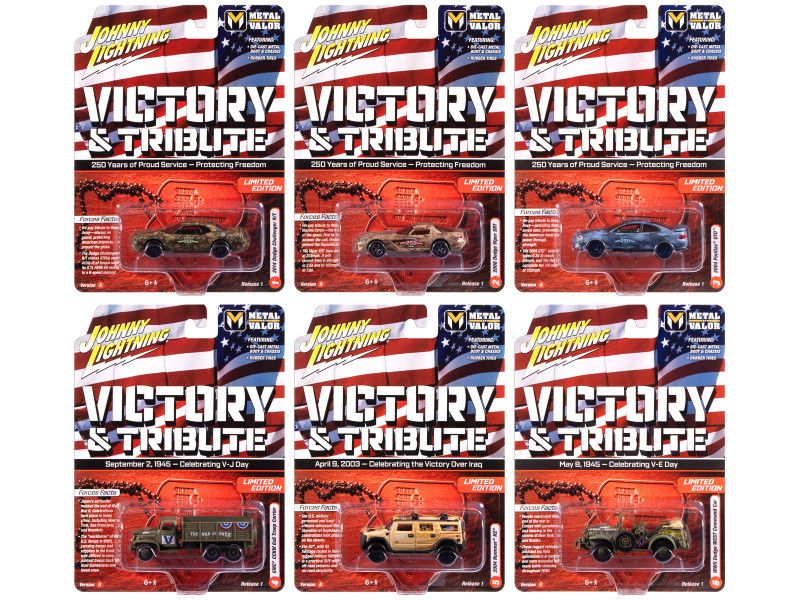 Military" Set A of 6 pieces 2025 Release 1 Limited Edition Diecast Models by Johnny Lightning