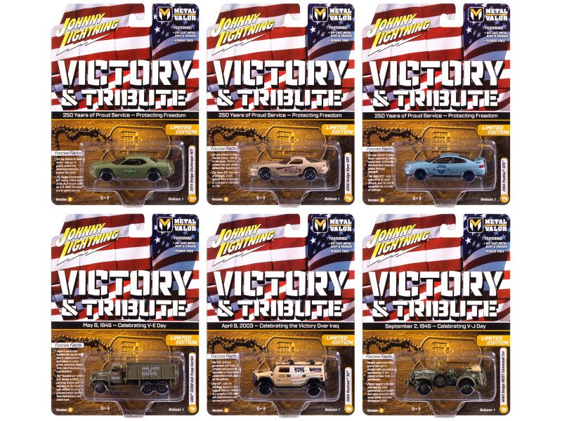 Military" Set B of 6 pieces 2025 Release 1 Limited Edition Diecast Models by Johnny Lightning