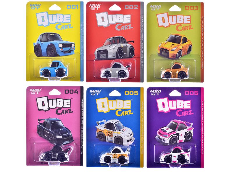 QubeCarz" Series #1 Set of 6 pieces 1/64 Diecast Model Cars by Mini GT