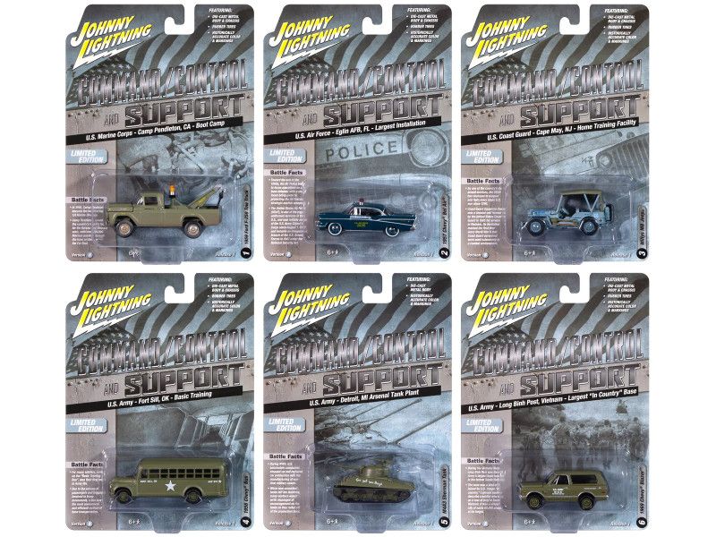 Military" Set B of 6 pieces 2024 Release 2 Limited Edition Diecast Models by Johnny Lightning