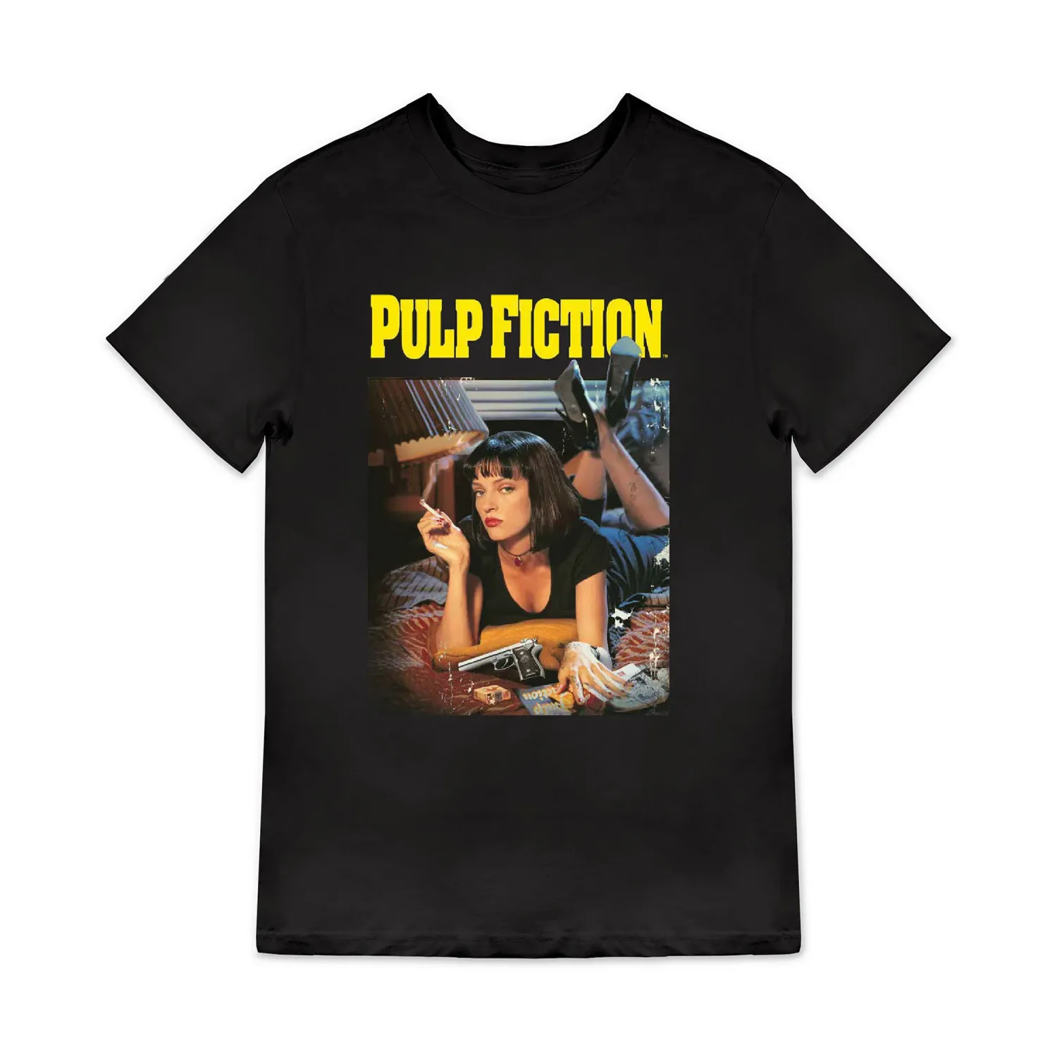Pulp Fiction Men's T-Shirt Mia Smoking - Black |  Movie T-Shirts