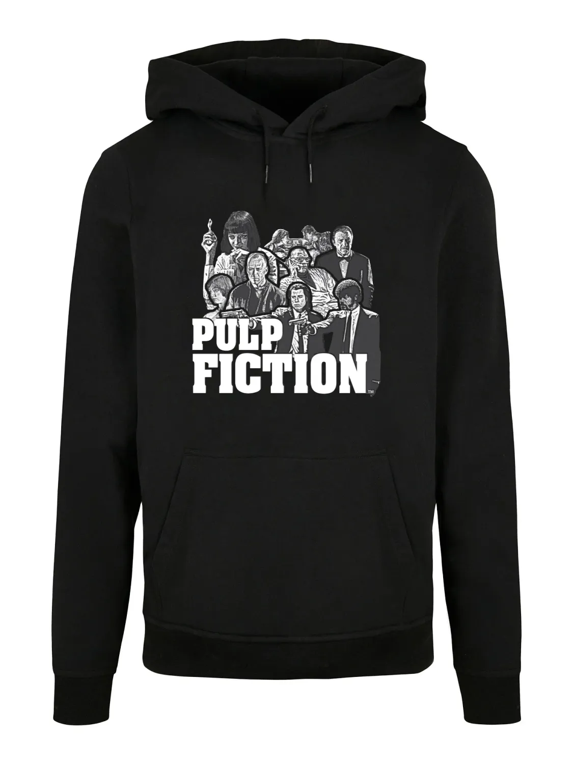 Men's Hoodie Pulp Fiction Cast Graphic Graphic Print Hoodie Black