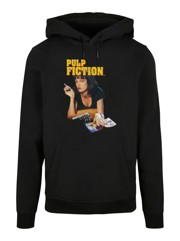 Men's Hoodie Pulp Fiction Vintage Mia Wallace Graphic Print Hoodie Black