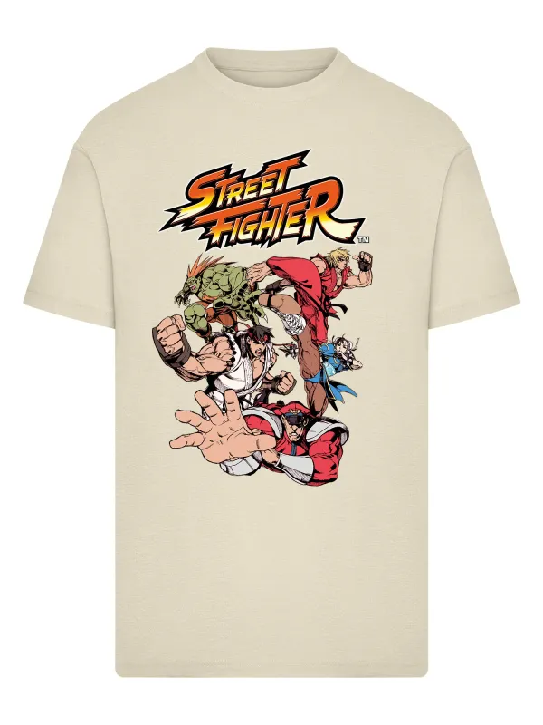 Men's T-Shirt Street Fighter Logo 4.0 Graphic Print Tee Wet Sand