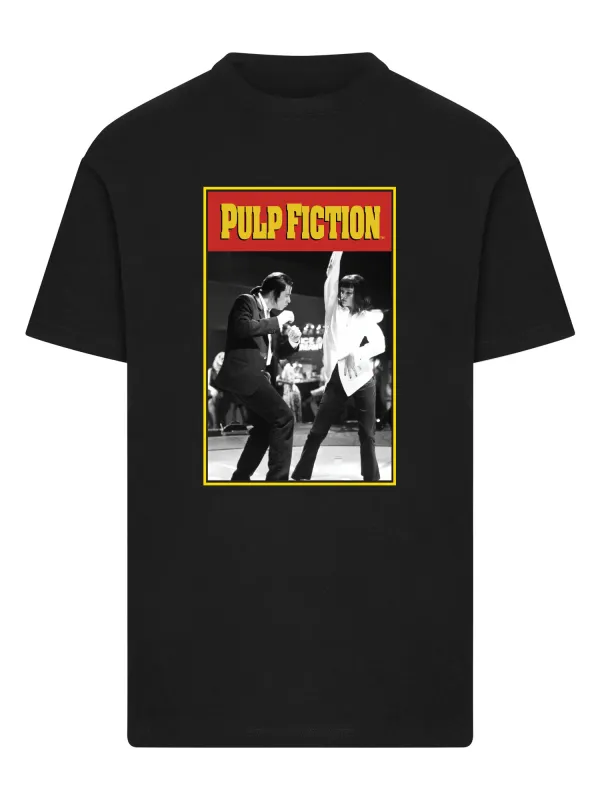 Men's T-Shirt Pulp Fiction Dance Portrait Graphic Print Tee Black
