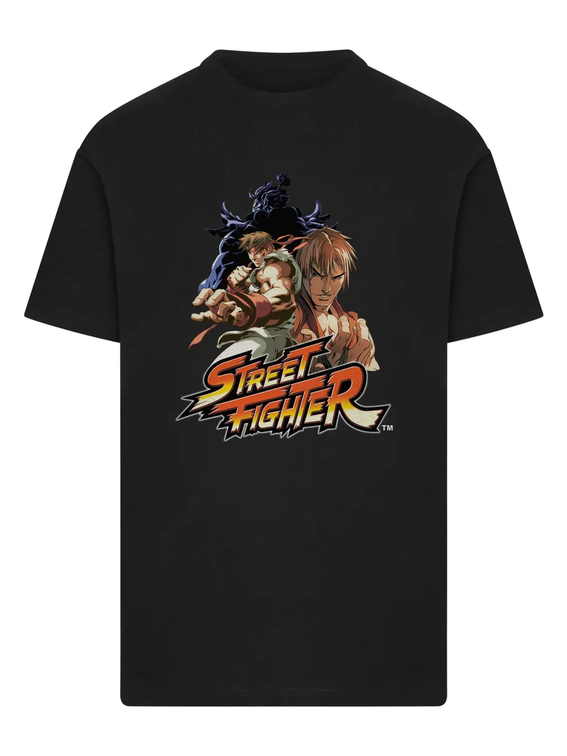 Men's T-Shirt Street Fighter Logo Graphic Print Tee Black