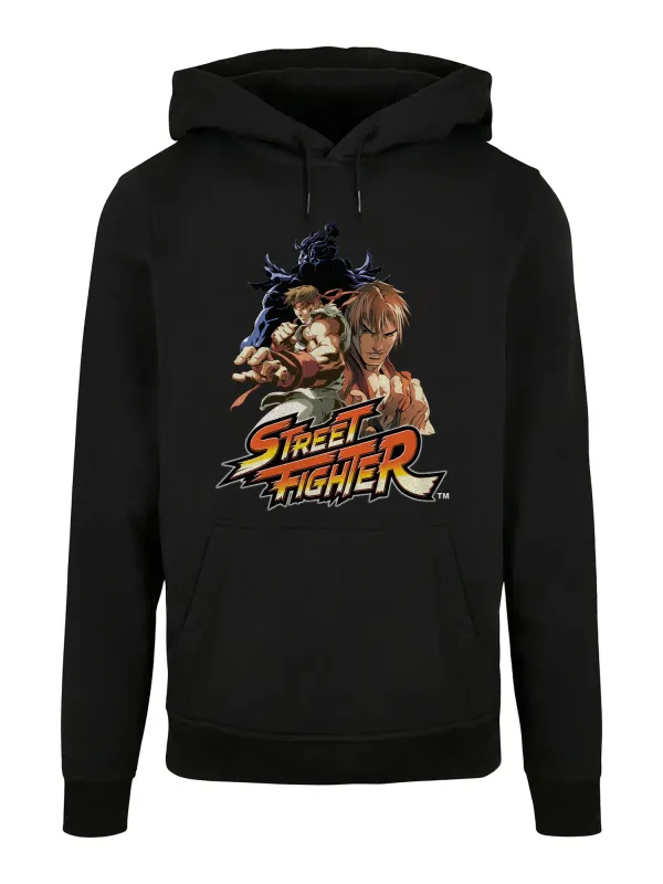Men's Hoodie Street Fighter Logo Graphic Print Hoodie Black