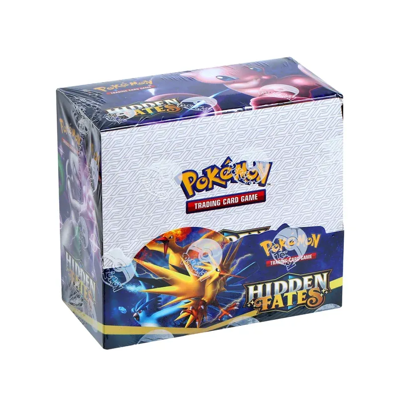 factory-sealed Pokémon Trading Card Game: Hidden Fates Booster Box. 
