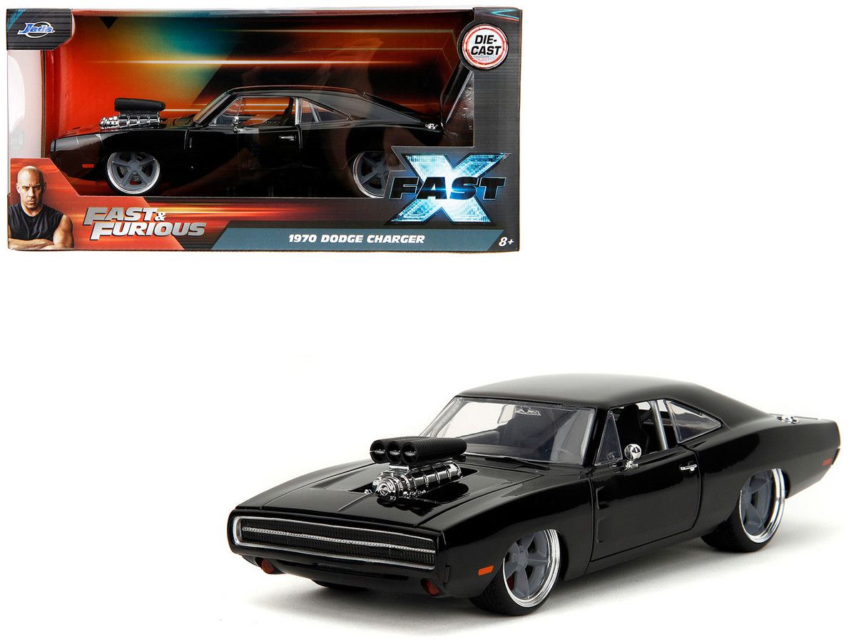 1970 Dodge Charger R/T Black "Fast X" (2023) Movie "Fast &amp; Furious" Series 1/24 Diecast Model Car by Jada