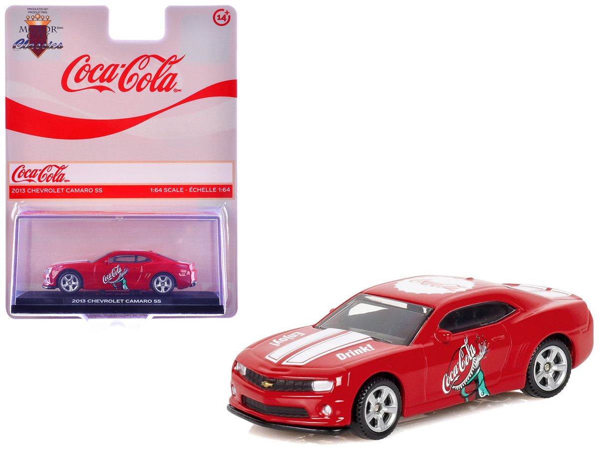 Motorcity Classics 2013 Chevrolet Camaro SS "Coca-Cola" Red with White Stripes 1/64 Diecast Model by Motorcity Classics