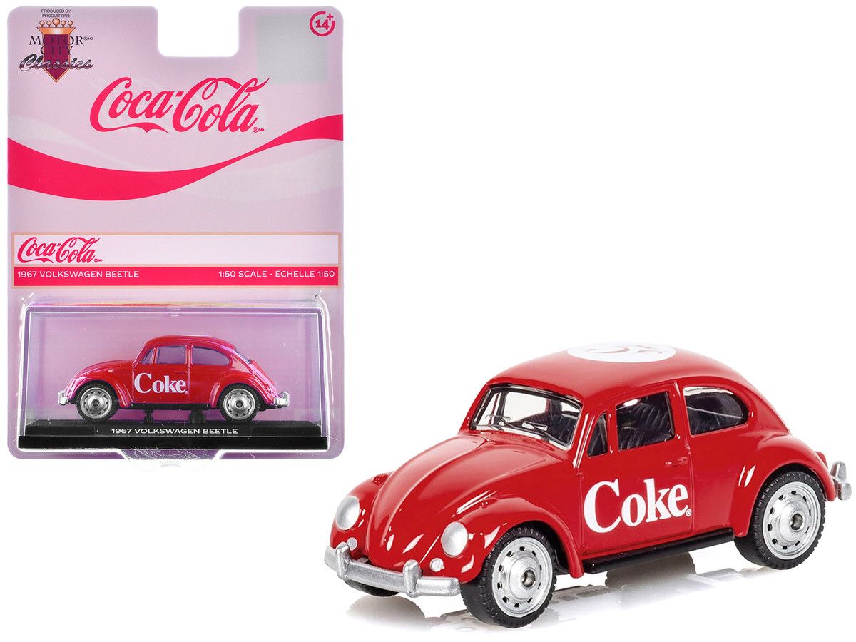 Motorcity Classics 1967 Volkswagen Beetle "Coca-Cola" Red 1/50 Diecast Model by Motorcity Classics