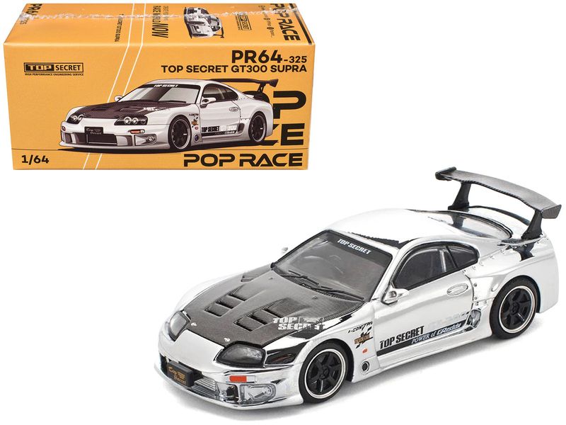 Pop Race Toyota Supra "Top Secret" GT300 RHD Silver Chrome