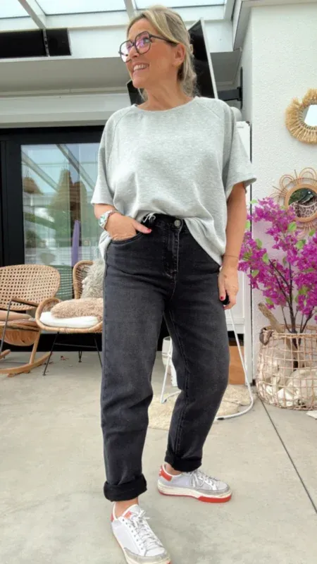 Karostar donkergrijs mom fit  MAAT 34