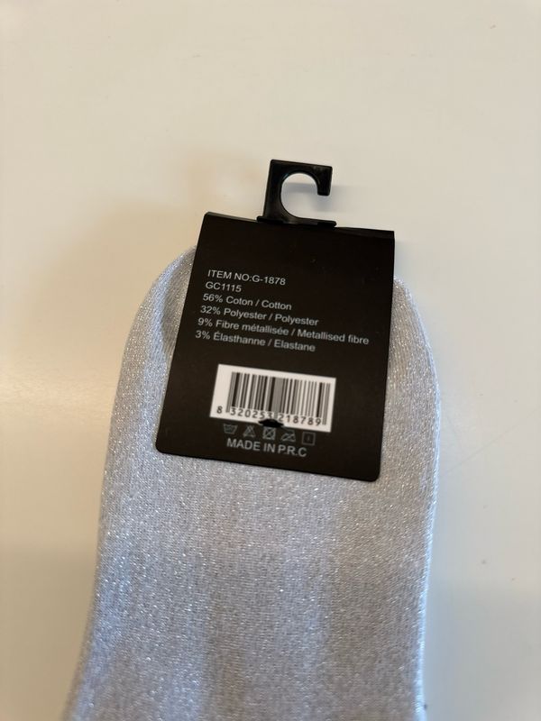Glitter sokjes grijs