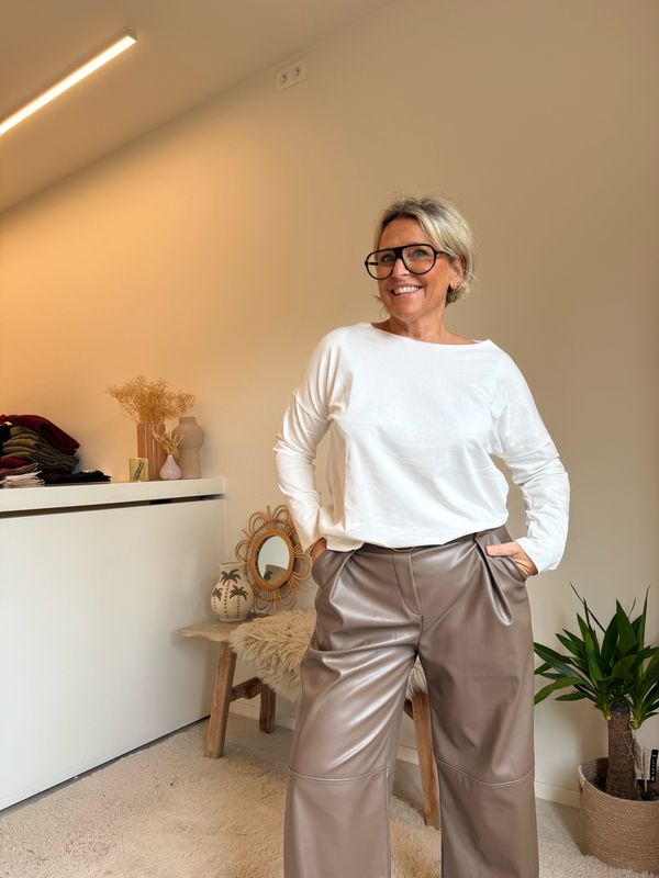 Anja ecru lange mouw