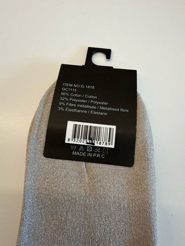 Glitter sokjes goud/beige