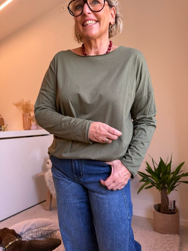 Anja kaki lange mouw
