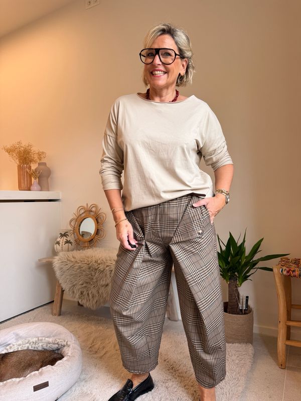 Anja beige lange mouw