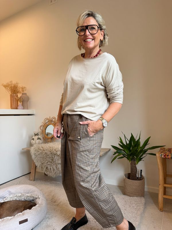 Anja beige lange mouw