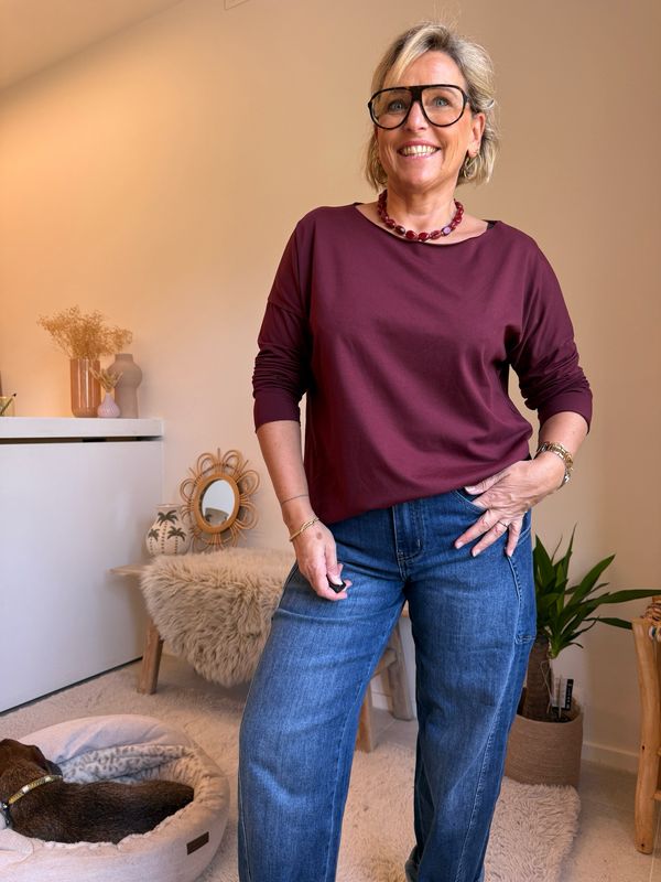 Anja bordeaux lange mouw