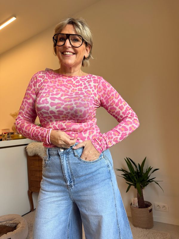 Maud kasjmier roze leopard