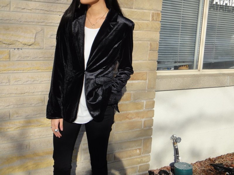 Black velvet blazer