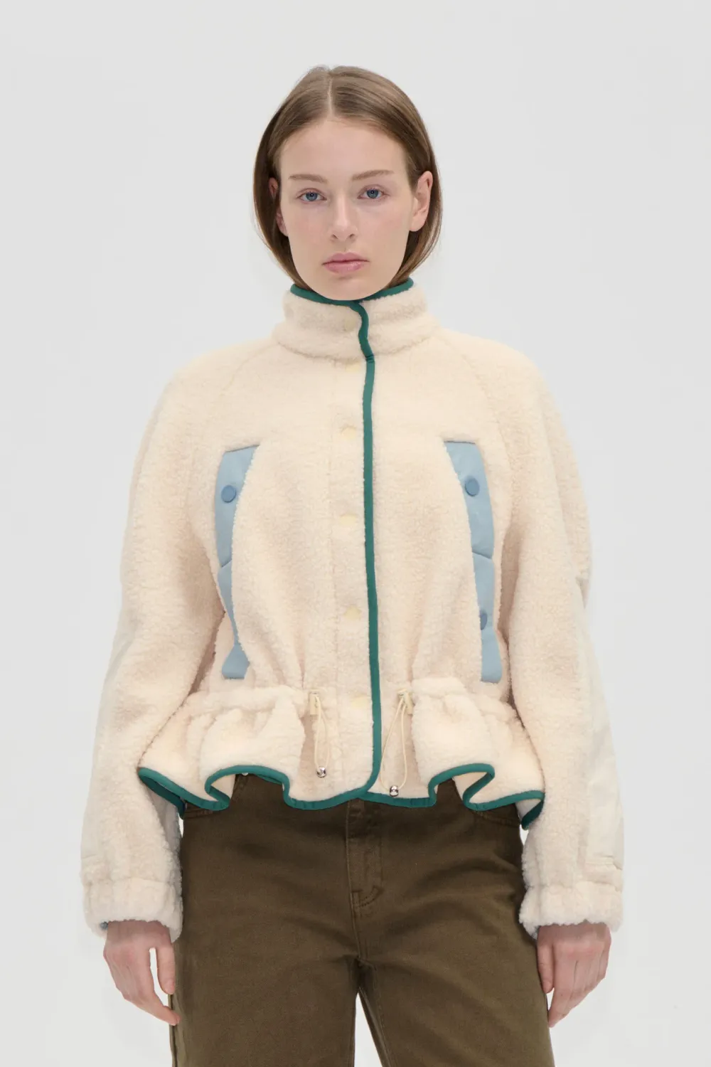 DROPPED SHOULDER GATHERED JACKET