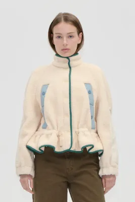 DROPPED SHOULDER GATHERED JACKET