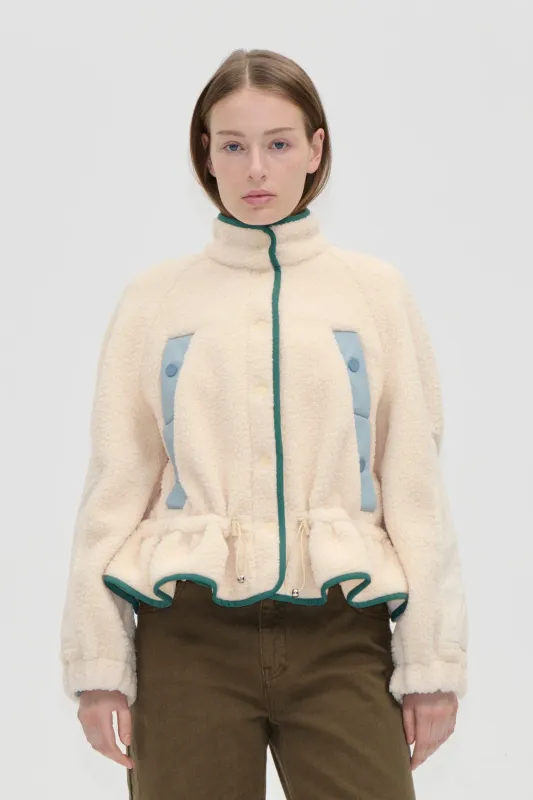 DROPPED SHOULDER GATHERED JACKET