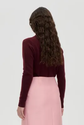 WIDE COLLAR LONG SLEEVE CARDIGAN