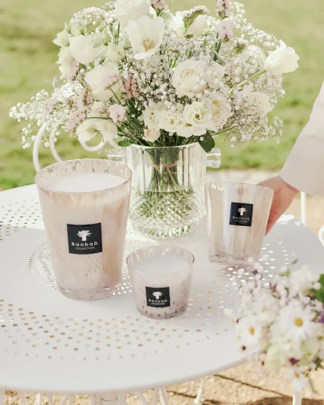 CANDLE WHITE PEARLS (all sizes)