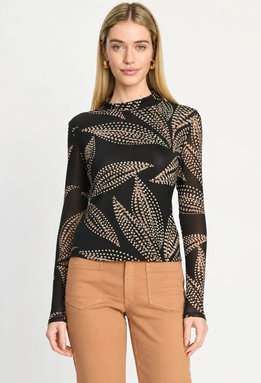 MARTA TOP, Color: STAR DUST LEAF, Size: XS