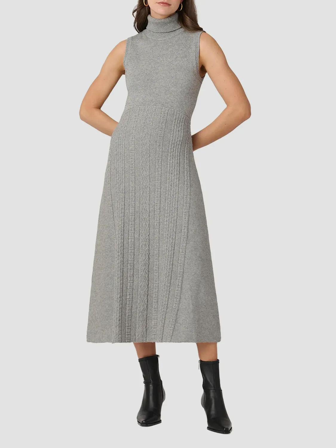 CARMELLA COTTON-WOOL MIDI DRESS