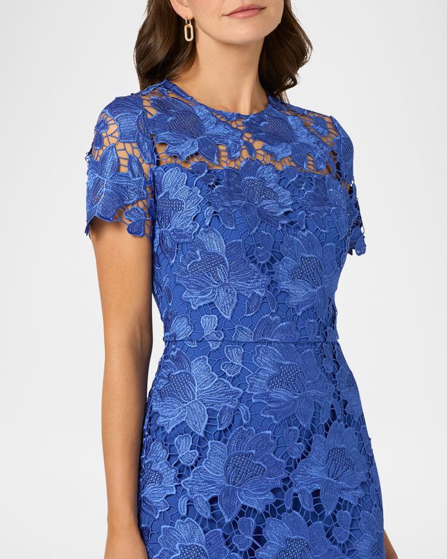 ELIE A-LINE FLORAL LACE GOWN