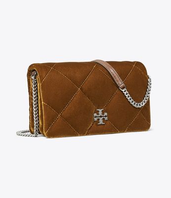KIRA DIAMOND QUILT VELVET CHAIN WALLET