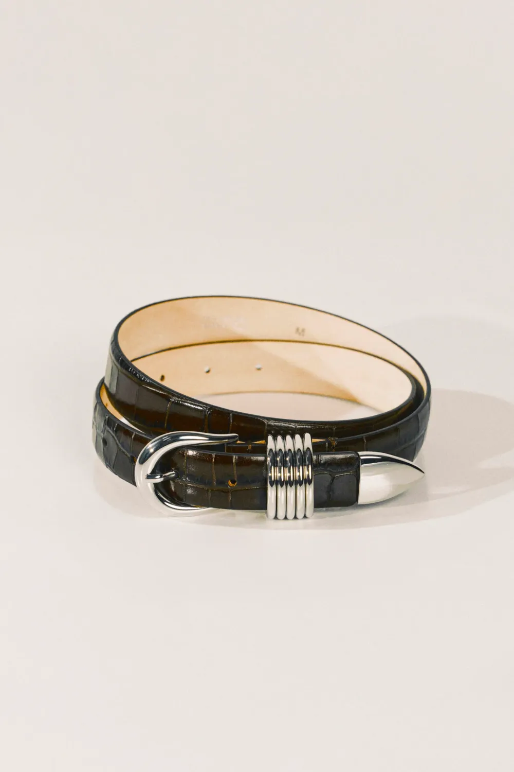 HOLLYHOCK CROCO SILVER BELT