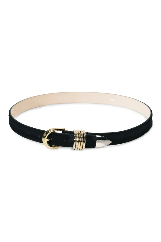 HOLLYHOCK CAVALLINO MIXED METAL PONYHAIR BELT
