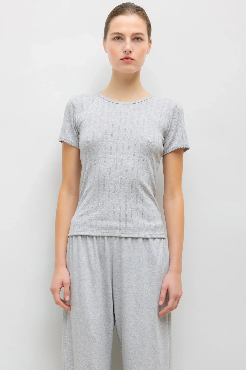 POINTELLE SLIM FIT TEE