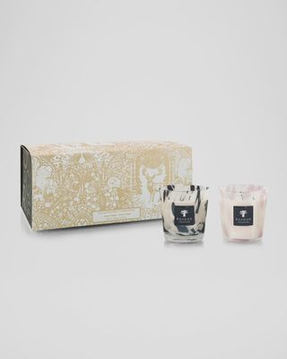 DUO CANDLES PEARLS BLACK-WHITE