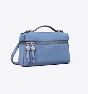 NUBUCK SLIM TOP HANDLE VANITY BAG
