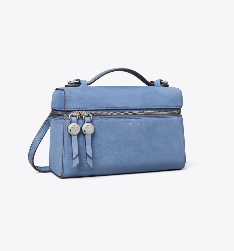 NUBUCK SLIM TOP HANDLE VANITY BAG