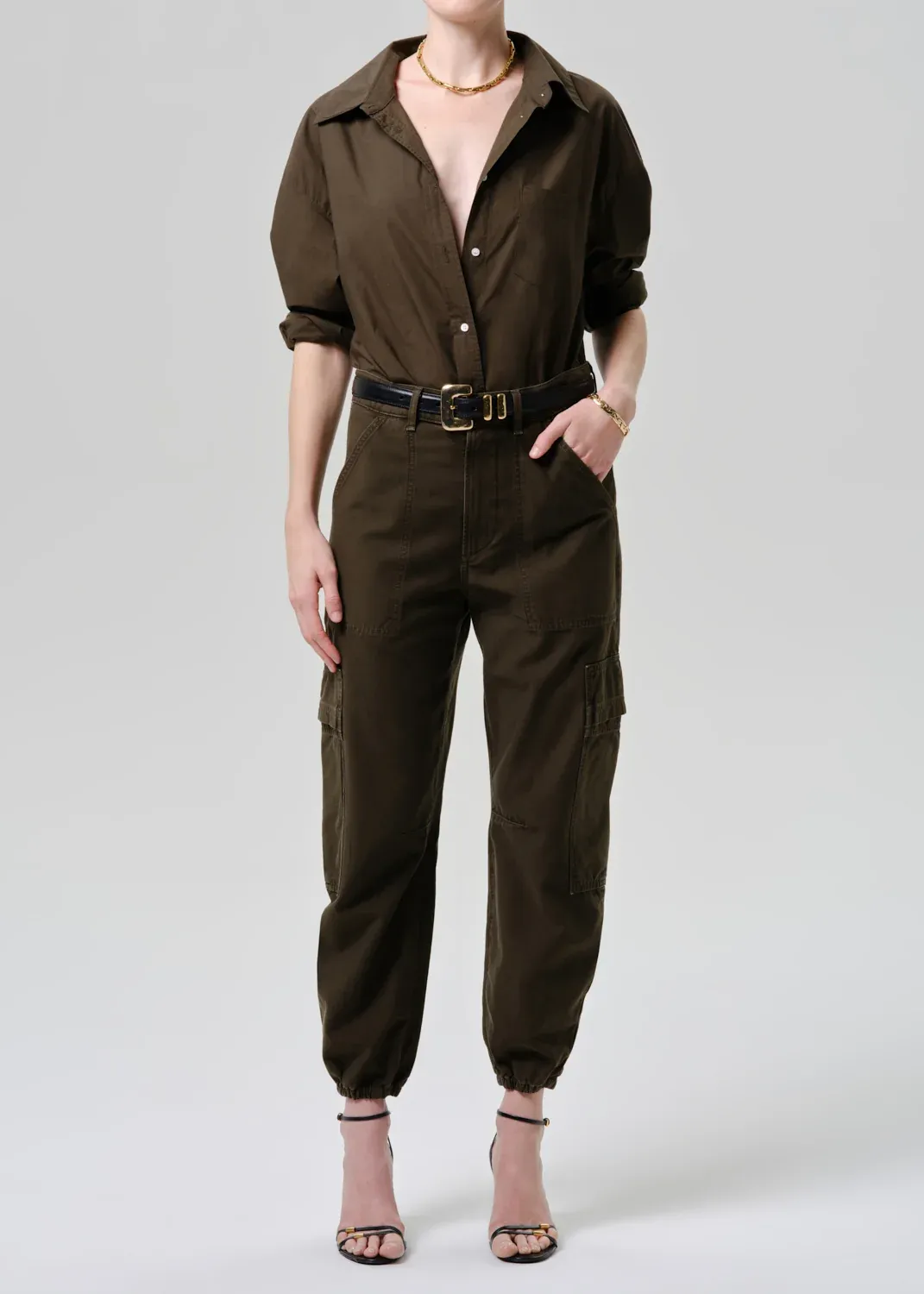 CIELA BUBBLE UTILITY JEAN, Color: MOSS, Size: 25