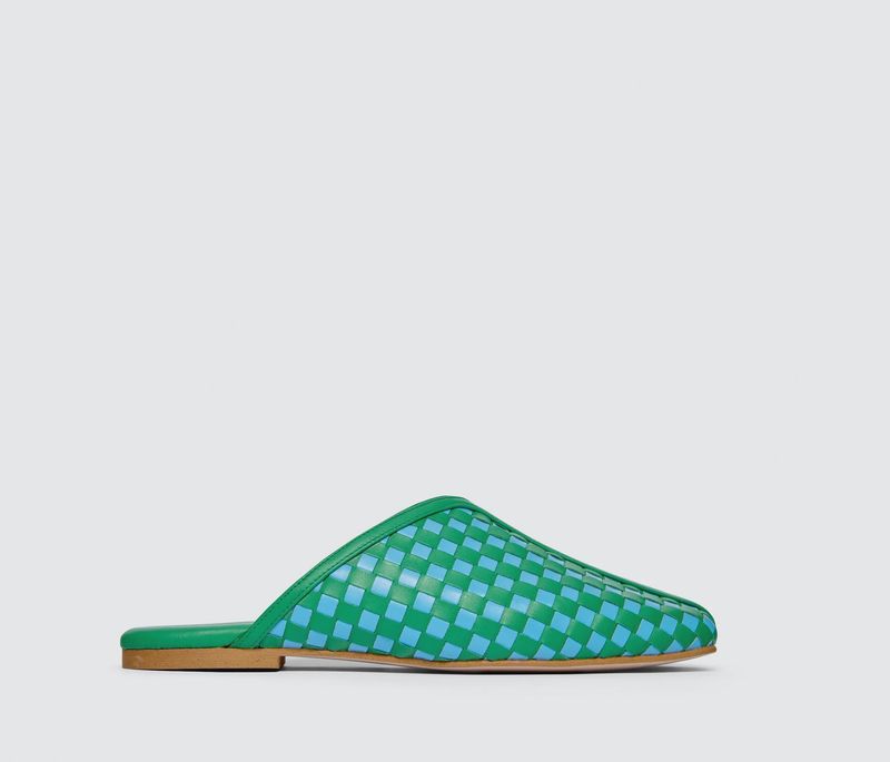 SAANVI WOVEN LEATHER SLIDE