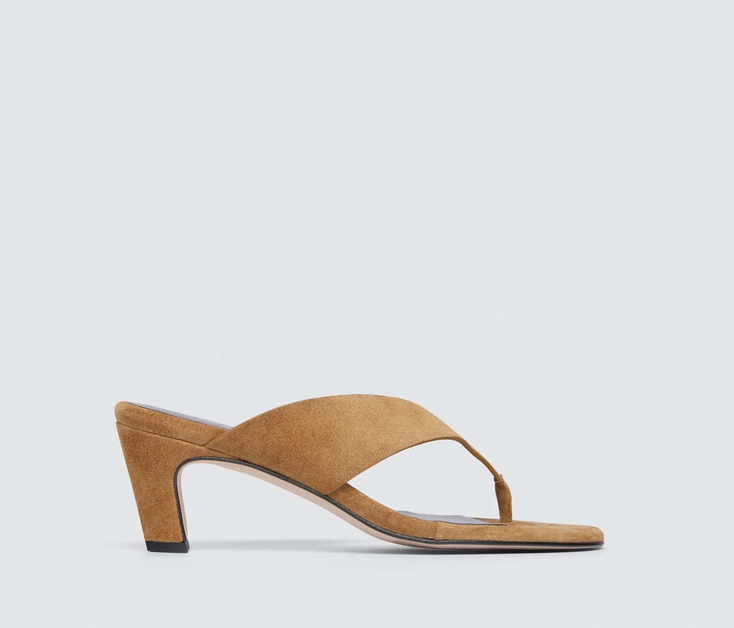 KAT HEELED LEATHER THONG SANDAL