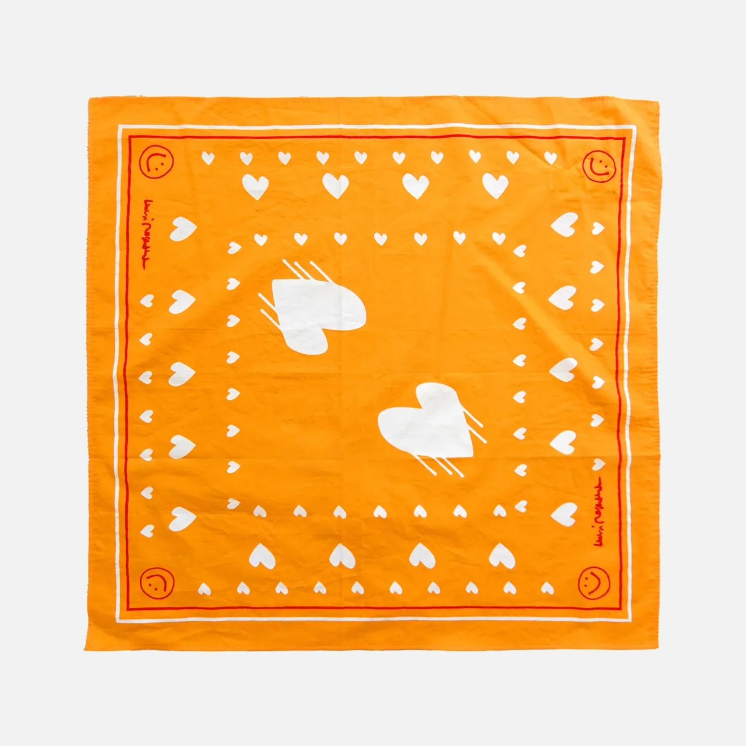 DRIPPY HEART BANDANA, Color: CLEMENTINE, Size: OS