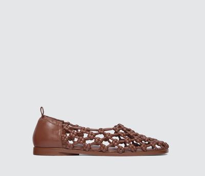 SALLY WOVEN LEATHER FLAT